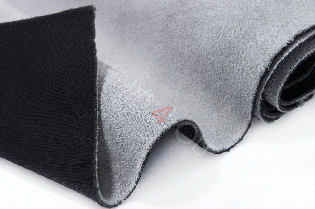 Алькантара на поролоне без клея серебро