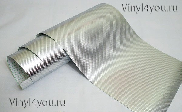 Пленка Карбон 4D хром серебро