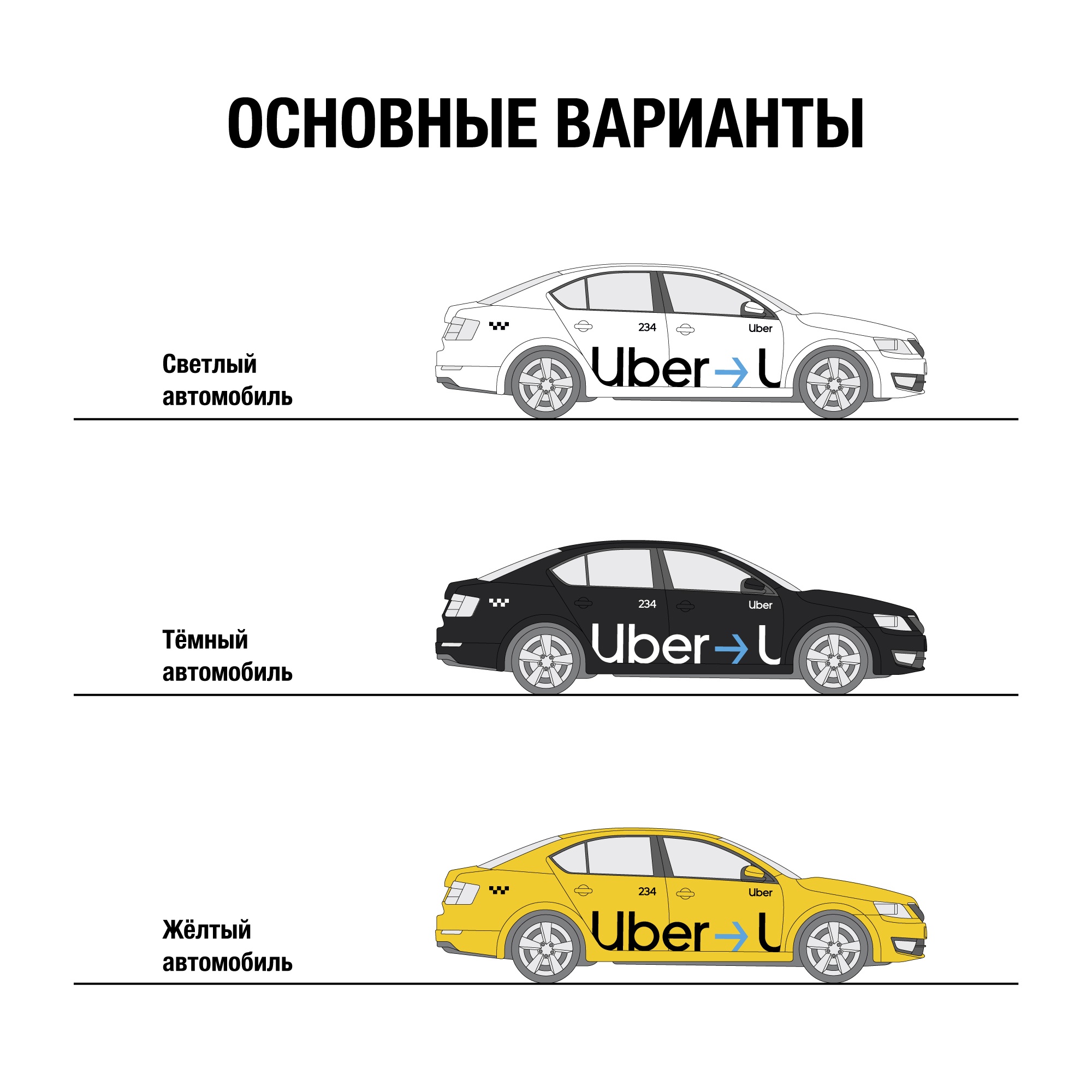 Наклейки Uber для белых автомобилей - 3